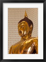 Golden Buddha Statue in a Temple, Wat Traimit, Bangkok, Thailand Framed Print