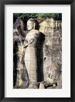 Statues of Buddha carved in rocks, Gal Vihara, Polonnaruwa, Sri Lanka Framed Print