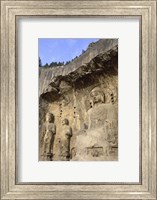 Buddha Statue Carved on a wall, Longmen Caves, Luoyang, China Fine Art Print