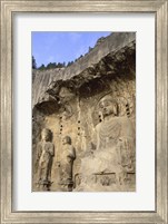 Buddha Statue Carved on a wall, Longmen Caves, Luoyang, China Fine Art Print