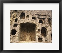 Buddha Statue Carved on a wall, Longmen Caves in China Fine Art Print