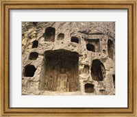 Buddha Statue Carved on a wall, Longmen Caves in China Fine Art Print