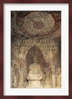 A Buddha Statue Carved, Longmen Caves, Luoyang, China Fine Art Print