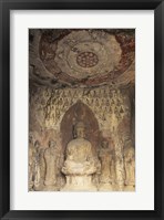 A Buddha Statue Carved, Longmen Caves, Luoyang, China Fine Art Print