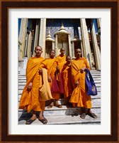 Group of monks, Wat Phra Kaeo Temple of the Emerald Buddha, Bangkok, Thailand Fine Art Print