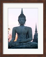 Front view of the Seated Buddha, Wat Mahathat, Sukhothai, Thailand Fine Art Print