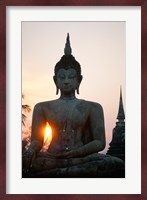 Seated Buddha at Sunset, Wat Mahathat, Sukhothai, Thailand Fine Art Print