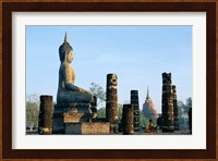 Side profile of the Seated Buddha, Wat Mahathat, Sukhothai, Thailand Fine Art Print