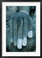 Hands of a giant statue of Buddha, Wat Si Chum, Sukhothai, Thailand Fine Art Print