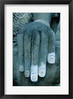 Hands of a giant statue of Buddha, Wat Si Chum, Sukhothai, Thailand Framed Print