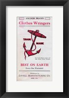 Anchor Brand Clothes Wringer Framed Print