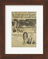 New York Herald front page about the Titanic Disaster Fine Art Print