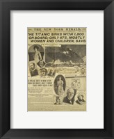 New York Herald front page about the Titanic Disaster Framed Print