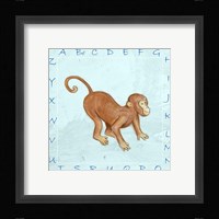 Monkey Alphabet Framed Print