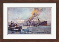 U-boat Sinking a Troop Transport Ship Fine Art Print
