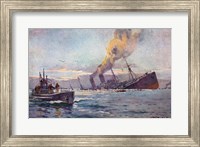 U-boat Sinking a Troop Transport Ship Fine Art Print