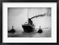 Titanic with Tugboats Framed Print
