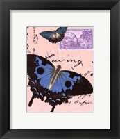 Le Papillon Script V Framed Print