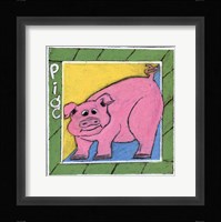 Whimsical Pig Framed Print