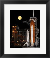 Space Shuttle Discovery under a Full Moon Fine Art Print