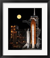 Space Shuttle Discovery under a Full Moon Fine Art Print