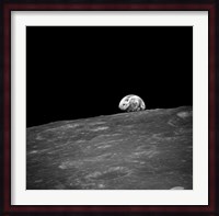 The first photograph taken by humans of Earthrise during Apollo 8. Fine Art Print