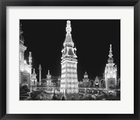 Night in Luna Park, Coney Island, NY Framed Print