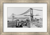 Manhattan Bridge Construction, 1909 far Fine Art Print