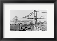 Manhattan Bridge Construction, 1909 far Framed Print
