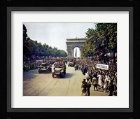 Crowds of French Patriots Line the Champs Elysees Fine Art Print