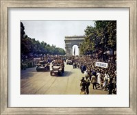 Crowds of French Patriots Line the Champs Elysees Fine Art Print