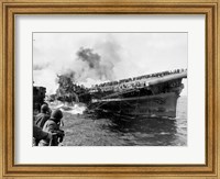 Attack on Carrier USS Franklin March 1945 Fine Art Print
