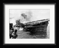 Attack on Carrier USS Franklin March 1945 Fine Art Print