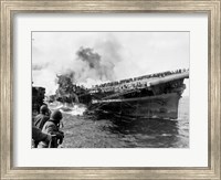 Attack on Carrier USS Franklin March 1945 Fine Art Print