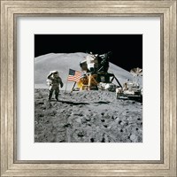 Apollo 15 Lunar Module Pilot James Irwin Salutes the U.S. Flag Fine Art Print