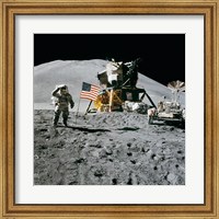 Apollo 15 Lunar Module Pilot James Irwin Salutes the U.S. Flag Fine Art Print