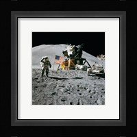 Apollo 15 Lunar Module Pilot James Irwin Salutes the U.S. Flag Framed Print