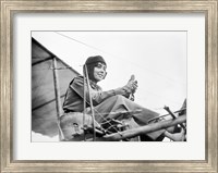 Aviator Helene Dutrieu Seated in Her Airplane Fine Art Print