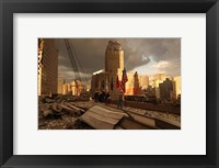 Debris On Surrounding Roofs at the site of the World Trade Center Framed Print