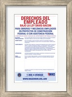 Employee Rights Under the Davis-Bacon Act Spanish Version 2012 Fine Art Print