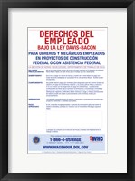 Employee Rights Under the Davis-Bacon Act Spanish Version 2012 Framed Print