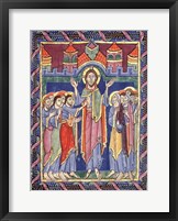 Albani Psalter, appearance of the Risen One on the eighth day Fine Art Print
