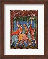 St. Albans Psalter, The Three Magi following the star Fine Art Print