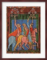 St. Albans Psalter, The Three Magi following the star Fine Art Print
