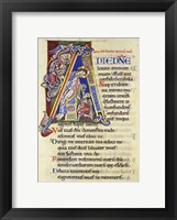 Psalm 24, Initial A. In Albani Psalter Framed Print