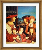 Portrait of Emperor Maximilian and his family Fine Art Print