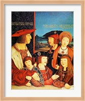Portrait of Emperor Maximilian and his family Fine Art Print