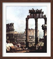 Colosseum and the ruins of the Temple of Castor et Pollux Fine Art Print