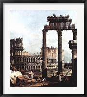 Colosseum and the ruins of the Temple of Castor et Pollux Fine Art Print