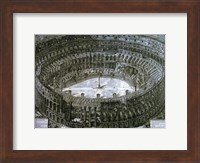 Interior of the Colosseum with niches for the Via Crucis Fine Art Print